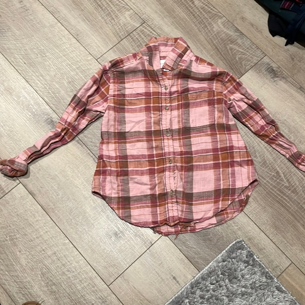American eagle pink flannel XS